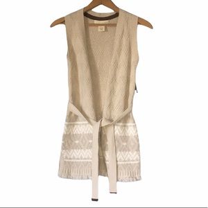 Kaisely Cream Knit Sleeveless Vest for Kids
